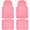 CAR PASS Heavy Duty Rubber Floor Mats 4-Piece,Pink Car Mats