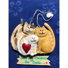 CAT CHRISTMAS ORNAMENT  "Cats are Children in Fur Coats"  Group of Kitties
