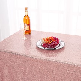 nanbowang Pink Sequin Tablecloth Glitter Sparkly Iridescent Shimmer for Rectangle Table Cloth 60 X 120 Table Covers Decorations for Birthday Party Supplies Event Wedding Table Skirt Decor