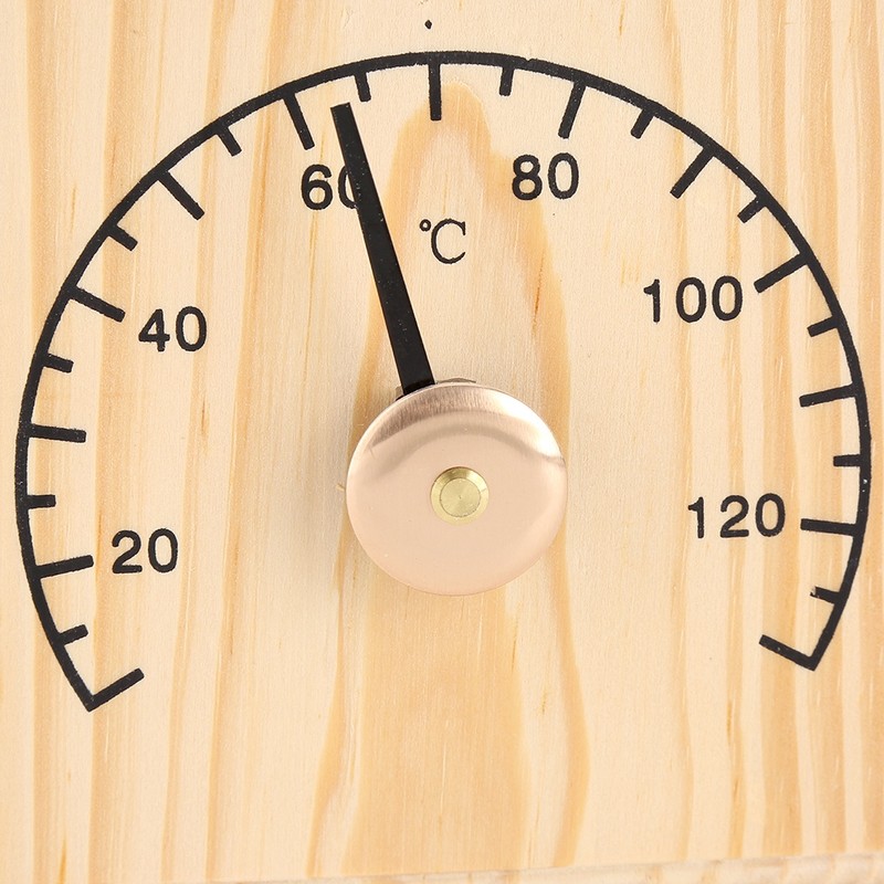 0~140℃ Wooden Thermometer Temperature Display for Sauna Room Wall Mounted