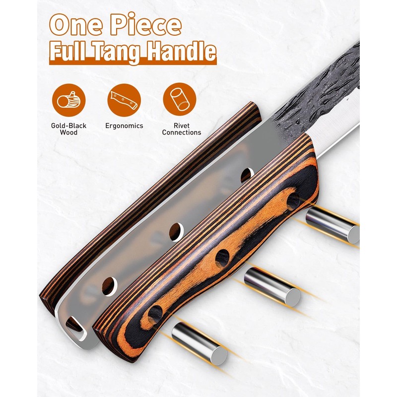 Naitesen Professional Brisket Carving Knife Set for Men, Hand Forged