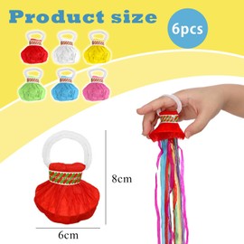 Pack of 6 Throwing Streamers Hand Throwing Streamers Colourful Suitable for Christmas Birthday Party Wedding Graduation New Year Handmade Ribbons