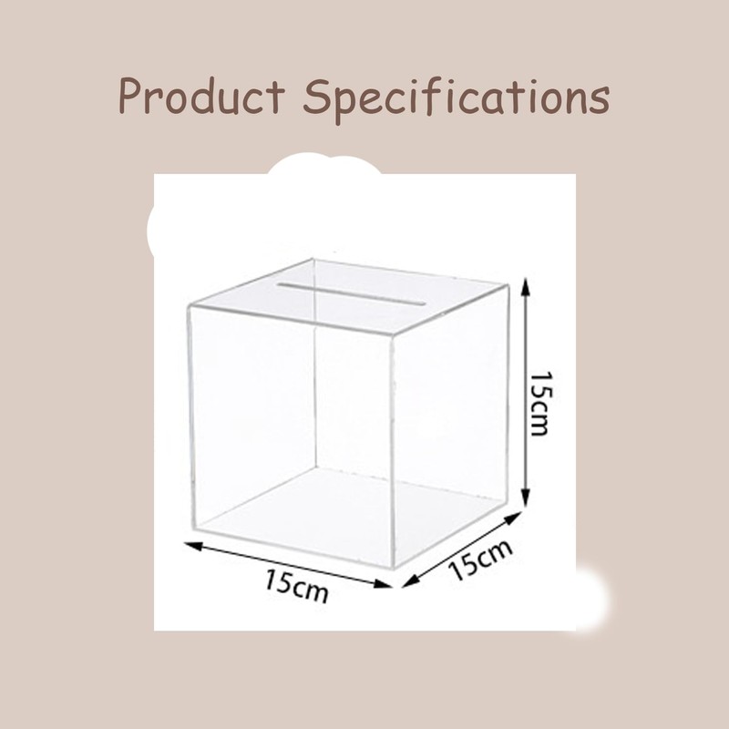 Clear Acrylic Money Box,Square Money Tin,Piggy Bank-Unopenable Savings Box