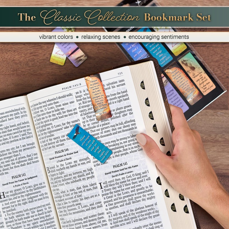 Christian Art Gifts Classic Nature Collection Magnetic Bookmark Set with