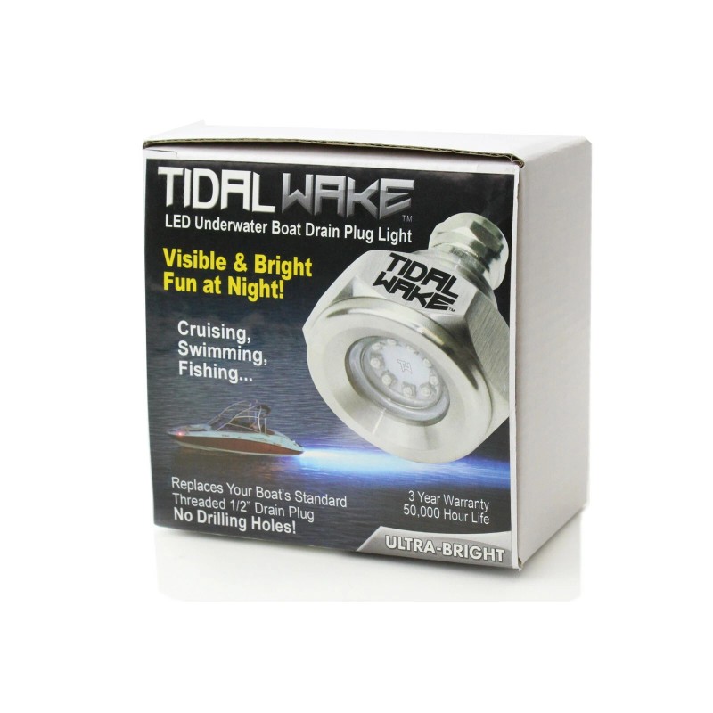 Tidal Wake IP68 Underwater Boat Drain Plug LED Light UltraBright
