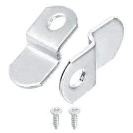 uxcell 35 Pcs 1/8" Offset Canvas Clips, Picture Framing Mirror Clips Z Shape Canvas Painting Mounting Clips with 1 Mounting Hole with Screws, Silver