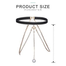 Zookey Boho Rhinestone Leg Chain Gold Tassel Thigh Chain Pearl Leg Chain Summer Beach Body Chain Jewellery Accessories for Women and Girls