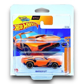 Hot Wheels Ravenger S/T (Orange & Black Let's Race) 5/5 HW Track Champs - 2024-217/250 (Short Card) - includes a KLAS Car Keeper Protector Case - HRY81