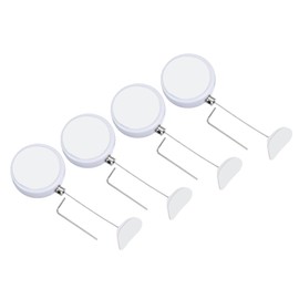 PATIKIL 1.5m / 4.9Ft Retractable Remote Control Tether, 4 Pcs Security Remote Cable Lock Adjustable Cable Leash Length for TV Remote Control Gaming Controller, White (Curved Rubber Cap)