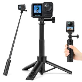 JOILCAN 25.2" Selfie Stick Tripod, Action Camera Vlog Tripod, Portable Handle Grip Stand for GoPro Hero 13/12/11/10, Insta360, DJI Osmo Action 6/5 Pro/4 & Pocket 3