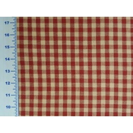 Textile Creations Homespun Fabric Red Check 141 Cotton Red Natural BY THE YARD Free Ship