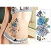 The Fantasy ymp6007 Tattoo Sticker, Rose, Flower, Lotus, Regular Size,