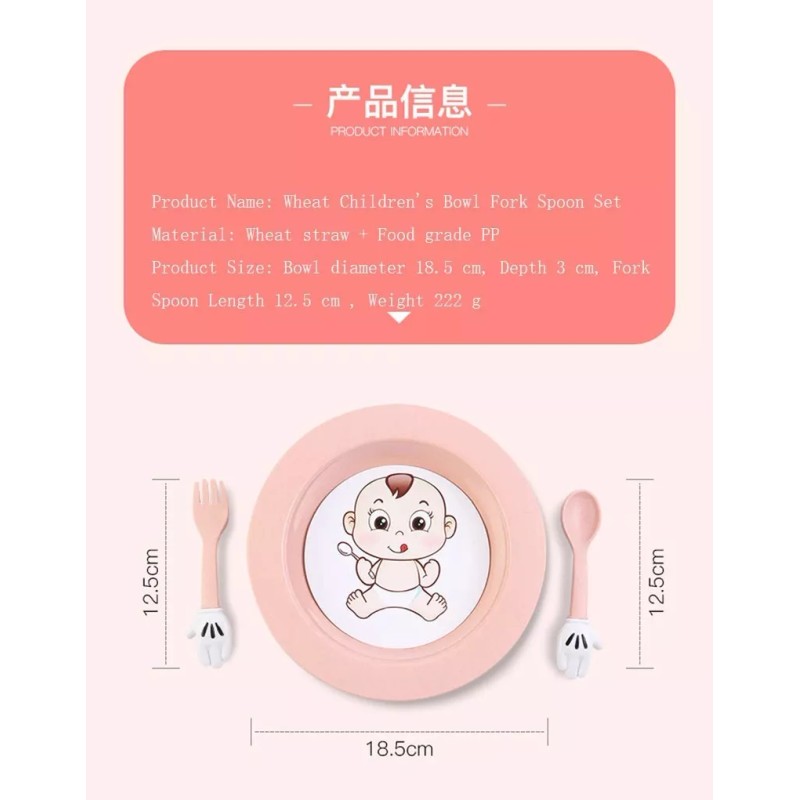 CL Platito Y Cubiertos De Bebe Mini Vajilla