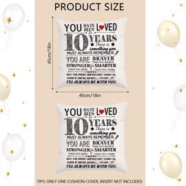 ARWIG 10th Birthday Gifts for Girls | Birthday Gifts for 10 Year Old Girls | 10th Birthday Decorations Girls Boy | 45cm*45cm Cushion Covers Gifts for Daughter Niece Son Granddaughter Grandson