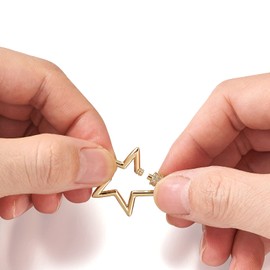 Pandahall 6Pcs Brass Mixed Shapes Screw Carabiner Lock Charms Clasps Golden Brass Micro Pave Clear Cubic Zirconia Keychain Clip Hook for Necklaces Jewelry Making