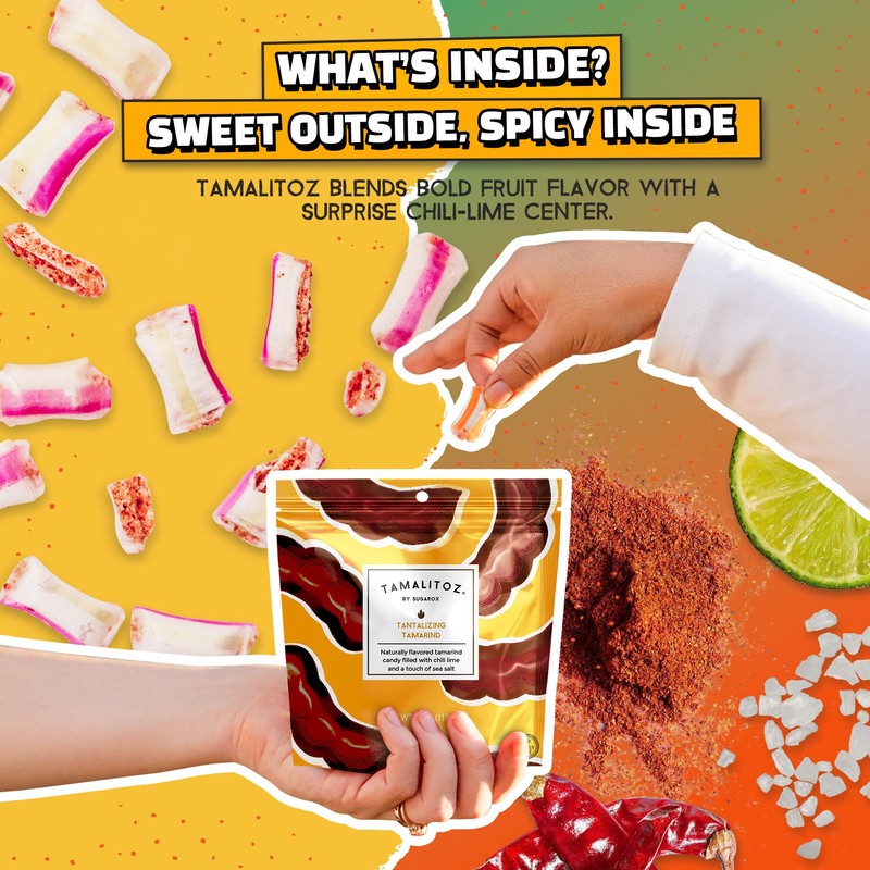 Tamalitoz Tantalizing Tamarind – Spicy Tamarind Mexican Hard Candy Filled