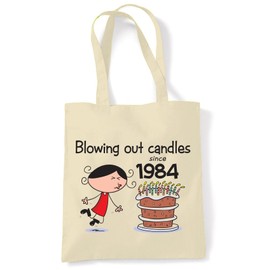 Blowing Out Candles Since 1984 40th Birthday Gift Bag - Tote Shoulder Bag