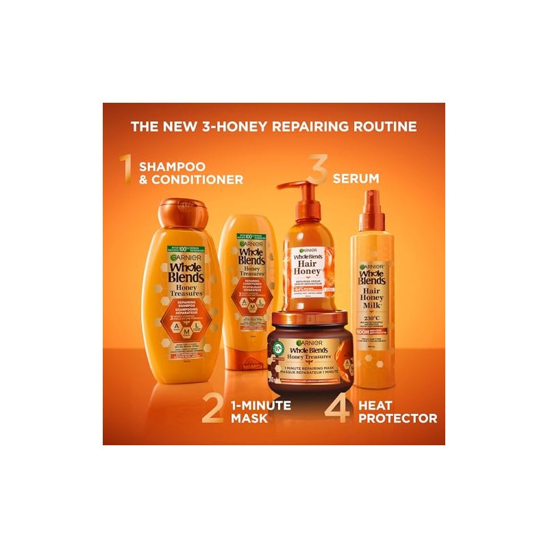 Garnier Whole Blends Repairing Shampoo Honey Treasures, 12.5 Fluid Ounce