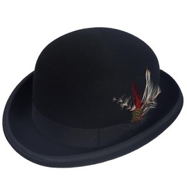 VECRY Wool Fedora Hats for Men Women Felt Church Bowler Derby Hat (Black,XL)