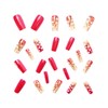 24Pcs Flower Press on Nails Medium Square Spring Fake Nails
