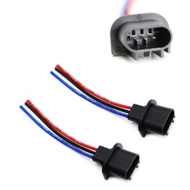 iJDMTOY One Pair 8-Inch Long H13/9008 3-Way Male Adapter Pigtails Good for Light Conversion Retrofit