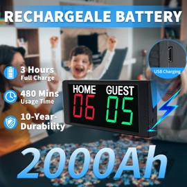 YZ Magnetic Battery Powered Cornhole Scoreboard,Portable Digital Scoreboard with Remote,Ping Pong Score Keeper with Buzzer,LED Electronic Scoreboard for Basketball/Baseball/Volleyball/Billiard Games