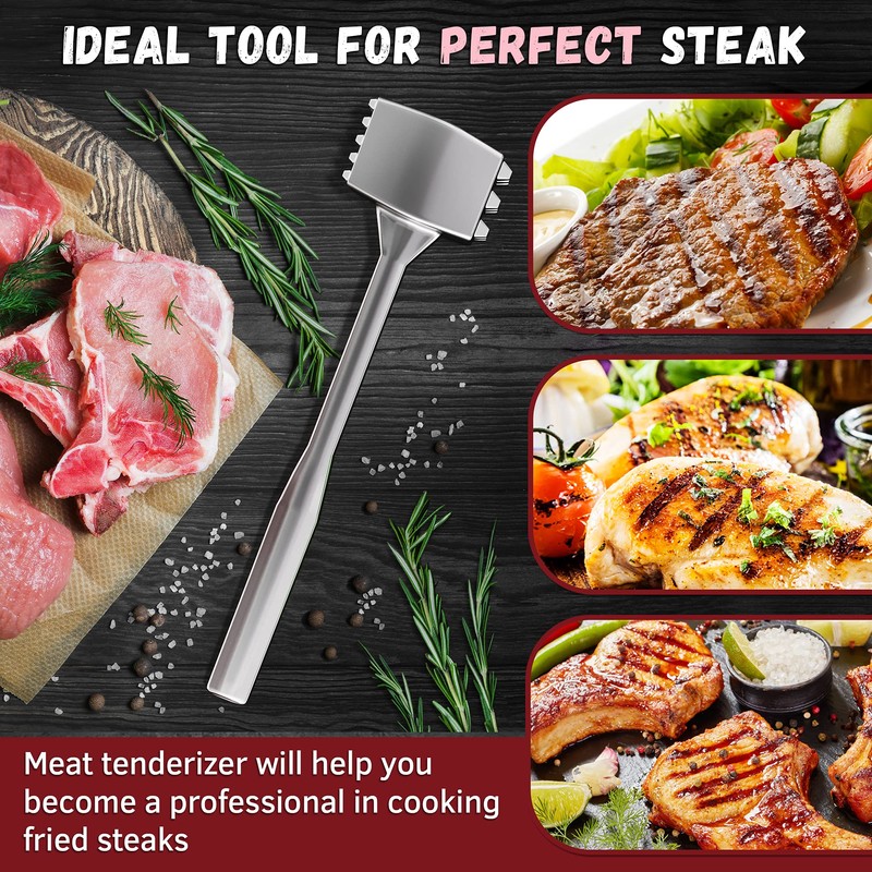 Meat Tenderizer 1 pcs Aluminium Mallet Dual-Sided - Tenderizer Tool