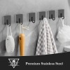Docrok 6 Pack Stainless Steel Heavy Duty Adhesive Towel Hooks