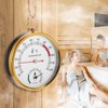 2-in-1 Sauna Thermometer and Hygrometer, Stainless Steel Round Sauna Thermo-Hygrometer