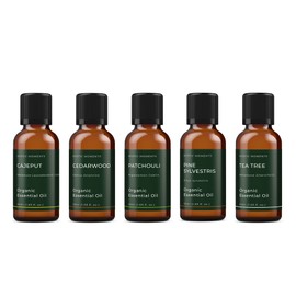 Mystic Moments Essential Starter Pack-Organic Woodland Oils 50ml-100% Pure, Multicoloured, 5 x 50ml
