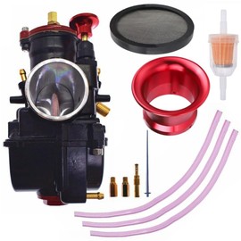 YJGZSVK PWK 30mm Carburetor & 50mm Red Air Filter For Yamaha Honda KOSO OKO SCOOTER PIT DIRT BIKE ATV