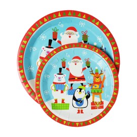 Set of 64 Holiday Paper Dinnerware Set! Perfect For Holiday Dinners and Parties! (16 Person Party Pack)