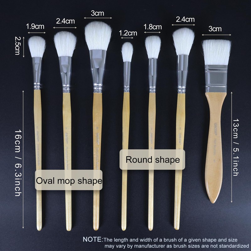 GACDR Blending Brushes for Acrylic Painting,7 Pieces Versatile Gilding Brush