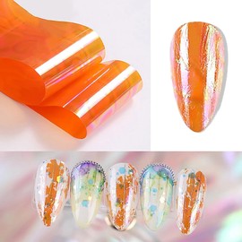 MOLILON 10 Rolls Neon Nail Foil Transfer Stickers, Holographic Nail Art Foil Stickers, Acrylic Nails Decals, Iridescent Nails Foils Sticker Design for Nail Salons & DIY Manicure Decoration