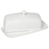 Now Designs Stoneware Rectangle Butter Dish with Lid, White 4.5