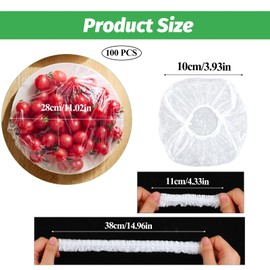 100Pcs Bowl Covers Bread Proofing Cover Stretchable Plastic Shower Caps for Sourdough Bread Reusable Sourdough Essentials Elastic Breads Baking Supplies BPA Free Food Grade for Storage Containers