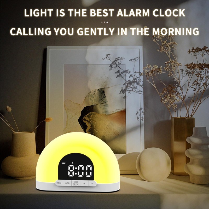 Light Alarm Clock, Daylight Alarm Clock with Sunrise and Sunset