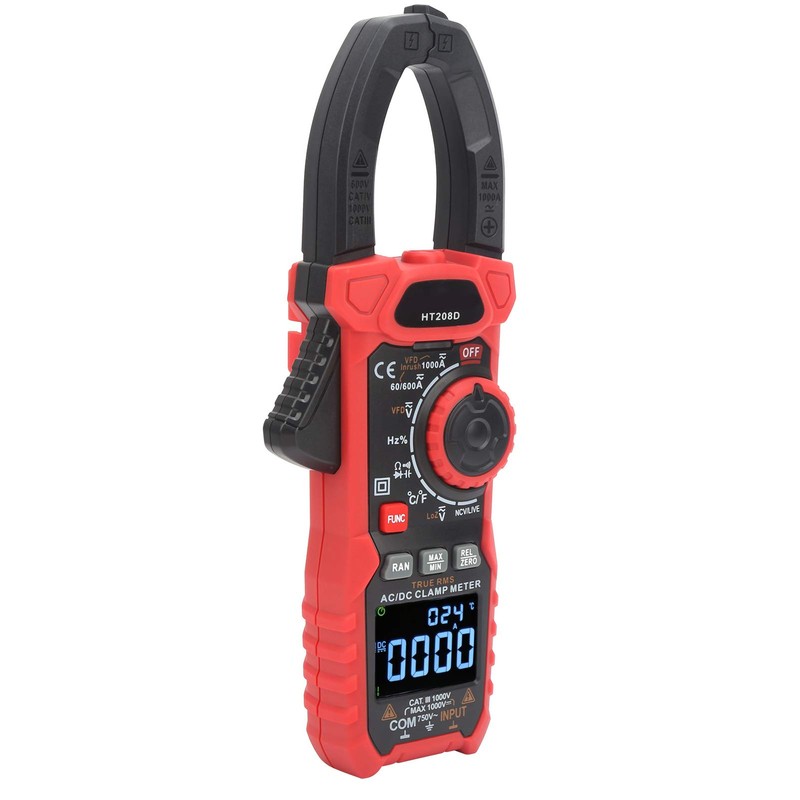 Pinza Amperimétrica Digital, Kaiweets HT208D, HT208D HT208D AC750V/DC1000V 6000 Cuenta