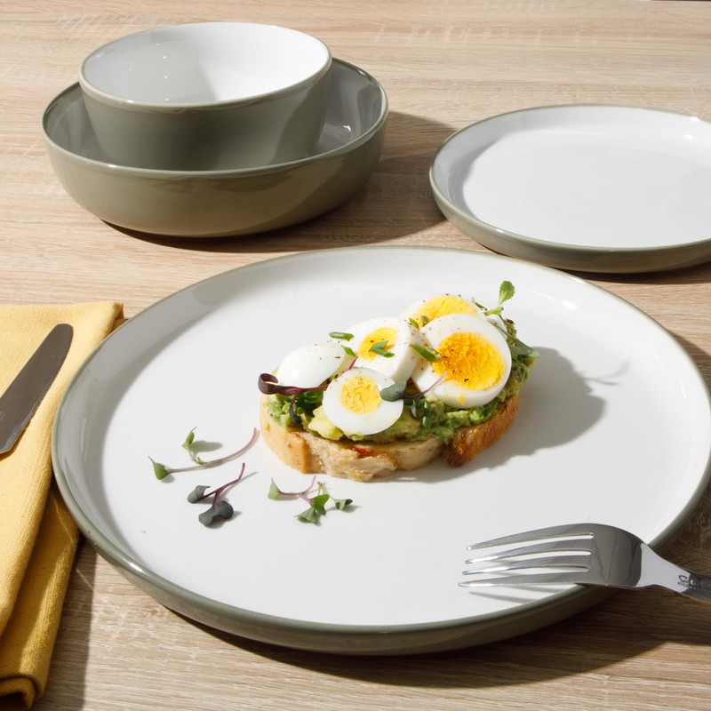 Sur La Table Kitchen Essentials 16 Piece Two-Tone Porcelain Chip