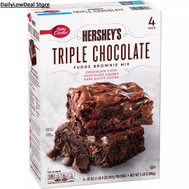 Betty Crocker 4 PACK - Betty Crocker Hershey’s Fudge Brownie Mix, Triple Chocolate (20 oz)