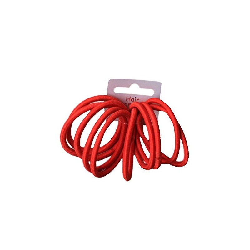 Set of 10 Red Thick Snag Free Endless Hair Elastics