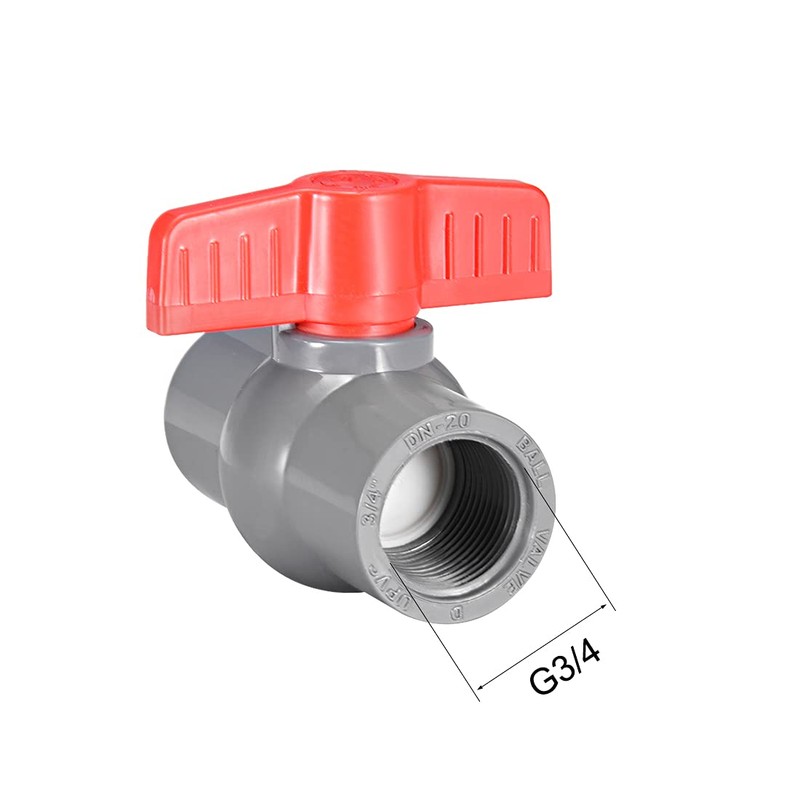 sourcing map PVC Ball Valve Water Pipe Threaded End G3/4