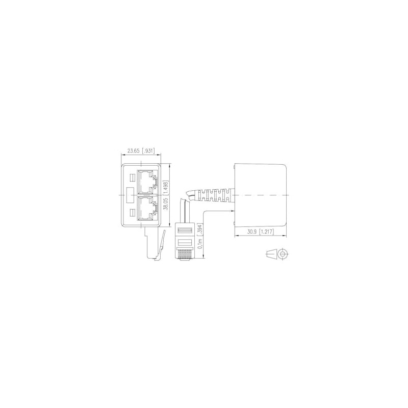 METZ CONNECT Adaptor UAE WE8(4) to 2 x RJ45 -
