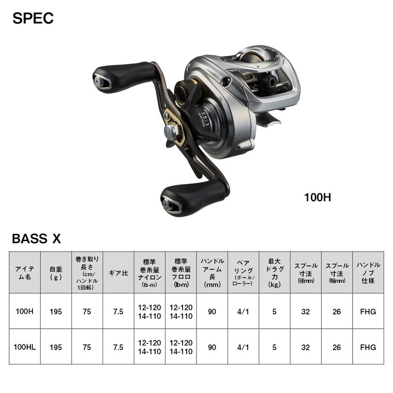Daiwa (ダイワ) Bait Reel 24 Bass X100HL