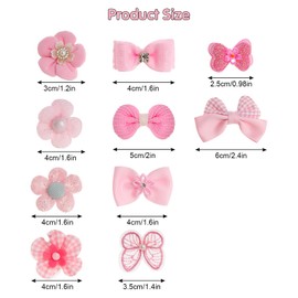 20 Pcs Light Pink Small Dog Hair Bows Hair Bow Bulk with Rubber Bands Cute Puppy Dog Bowknot Elastic Lace Rhinestone Pearls Hair Ties Ball Bows Mix Style Handmade Grooming Flower Topknot Accessories