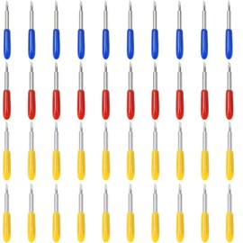 Pack of 40 Lettering Replacement Blades, Vinyl Cutter Plotter Cutting Blades, Replacement Cutting Blades, 30 Degree Replacement Blade, 60 Degree Deep Blades, 45 Degree Blade, for Vinyl Fabric Cutting