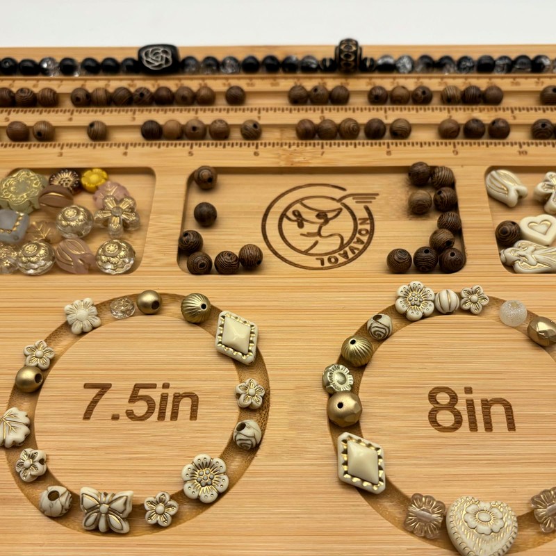 NOAVAOL Bead Boards for Jewelry Making, Combi Bamboo Beading Board