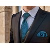 Neckties for Men Suits Dark Teal Black Blue Patterned Tie