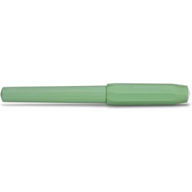 Kaweco Perkeo - Pluma estilográfica para cartuchos de tinta, pluma estilográfica escolar para principiantes con agarre ergonómico para una cómoda punta de escritura: ancho F (fino), color verde selva