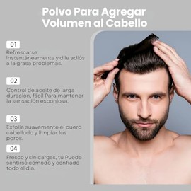 Polvo Voluminizador Cabello Hombres Peinado Polvo Absorbente Grasa Capilar Peinado Perfecto 40g Retoque Cabello Peinado                               